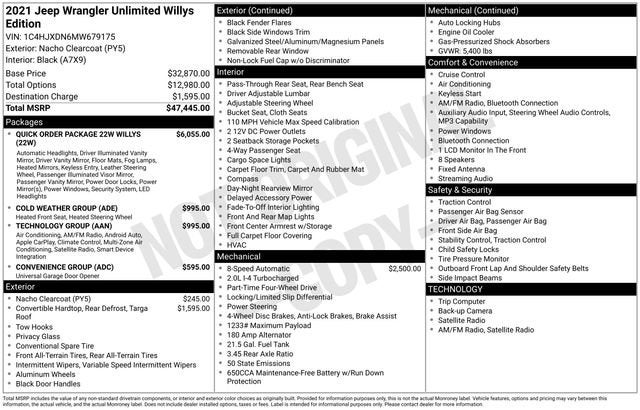 2021 Jeep Wrangler Unlimited Willys 4x4