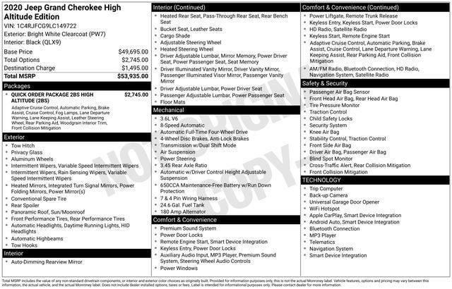 2020 Jeep Grand Cherokee High Altitude 4x4