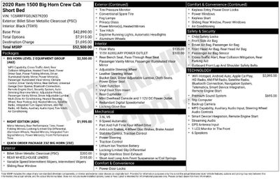 2020 RAM 1500 Big Horn Crew Cab 4x4 5'7" Box