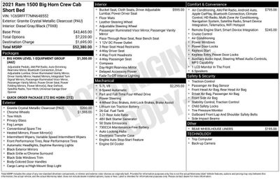 2021 RAM 1500 Big Horn Crew Cab 4x4 5'7" Box