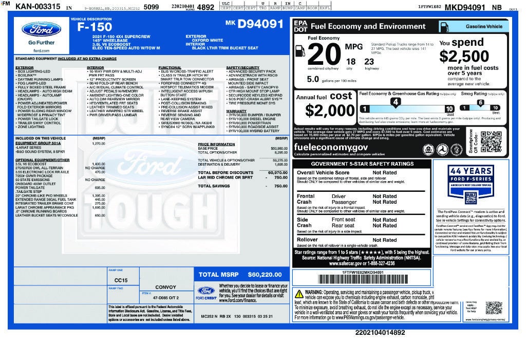 2021 Ford F-150 LARIAT