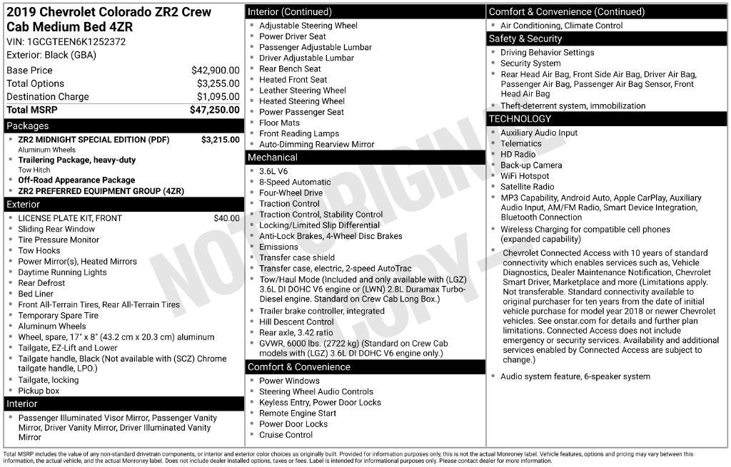 2019 Chevrolet Colorado 4WD ZR2