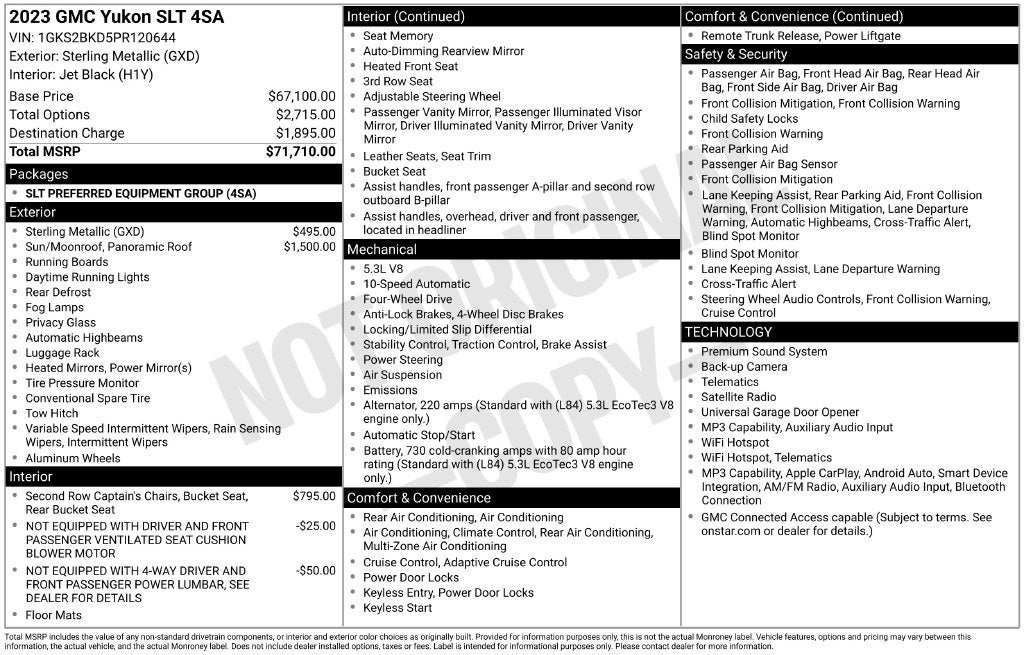 2023 GMC Yukon SLT