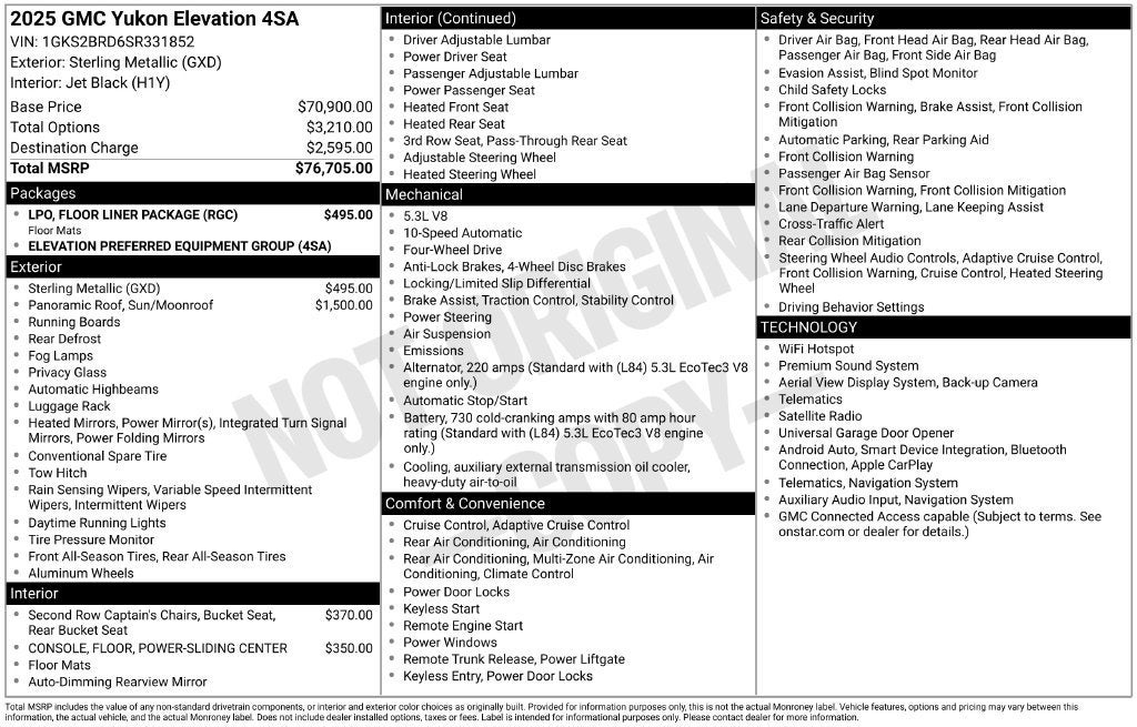 2025 GMC Yukon Elevation