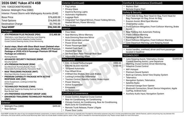 2026 GMC Yukon AT4