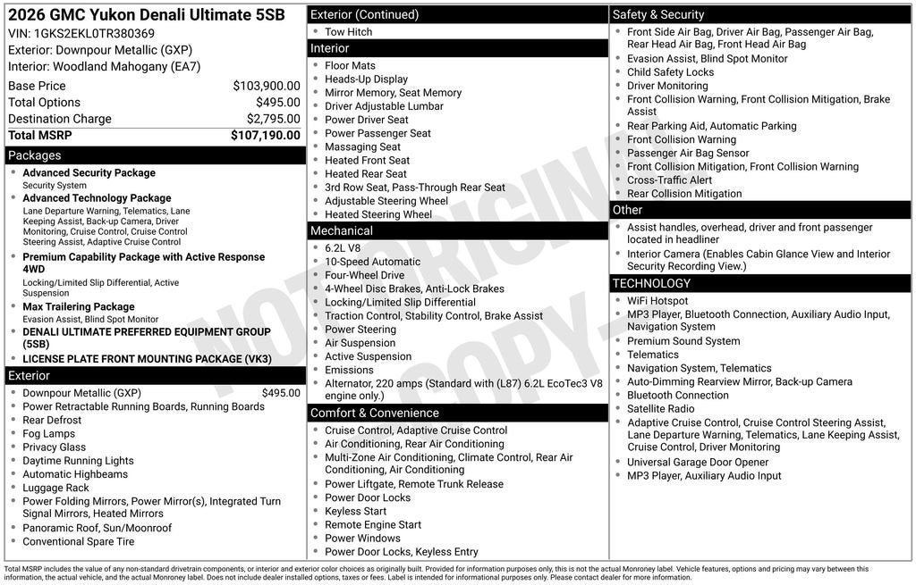 2026 GMC Yukon Denali Ultimate