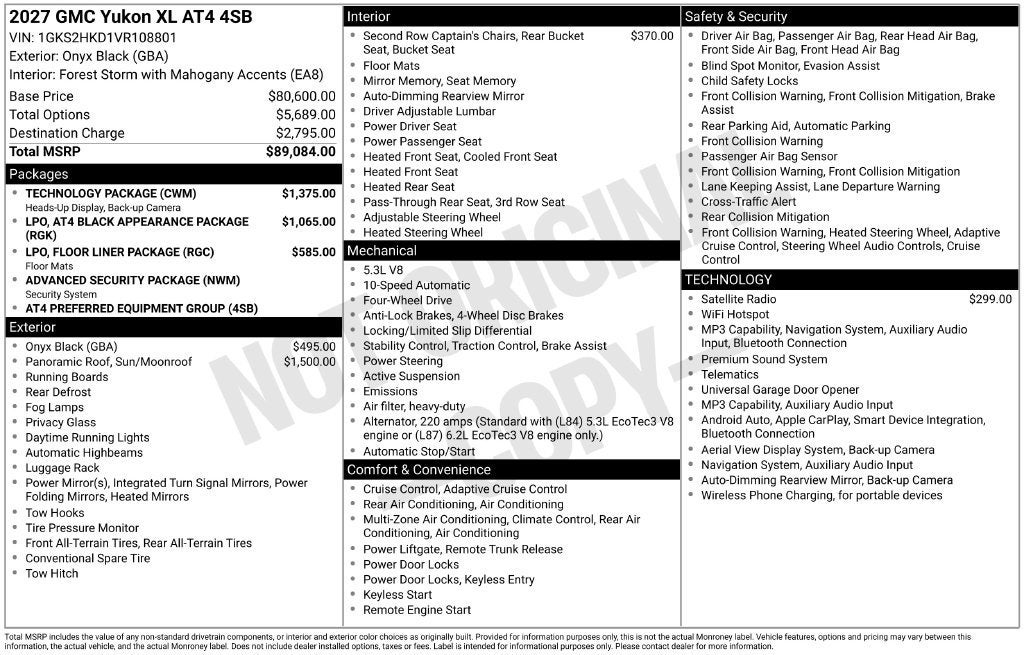 2027 GMC Yukon XL AT4