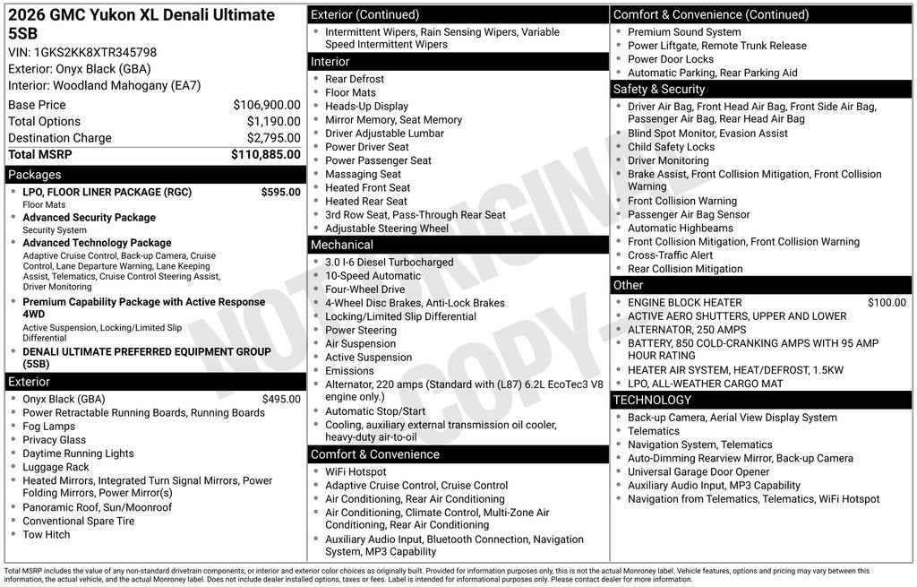 2026 GMC Yukon XL Denali Ultimate