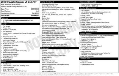 2021 Chevrolet Traverse LT Cloth