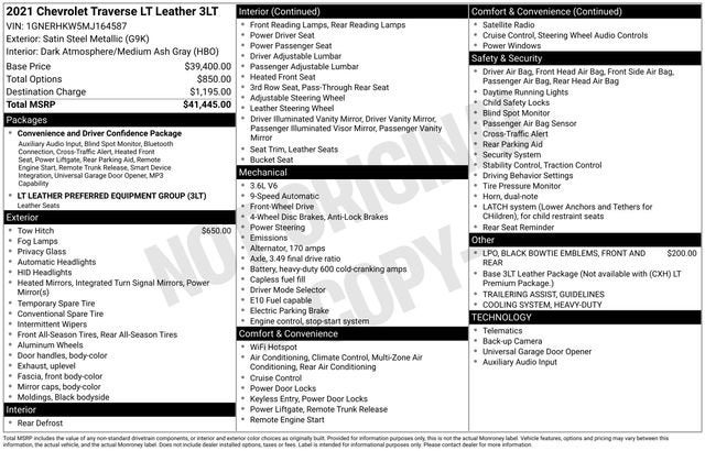 2021 Chevrolet Traverse LT Leather