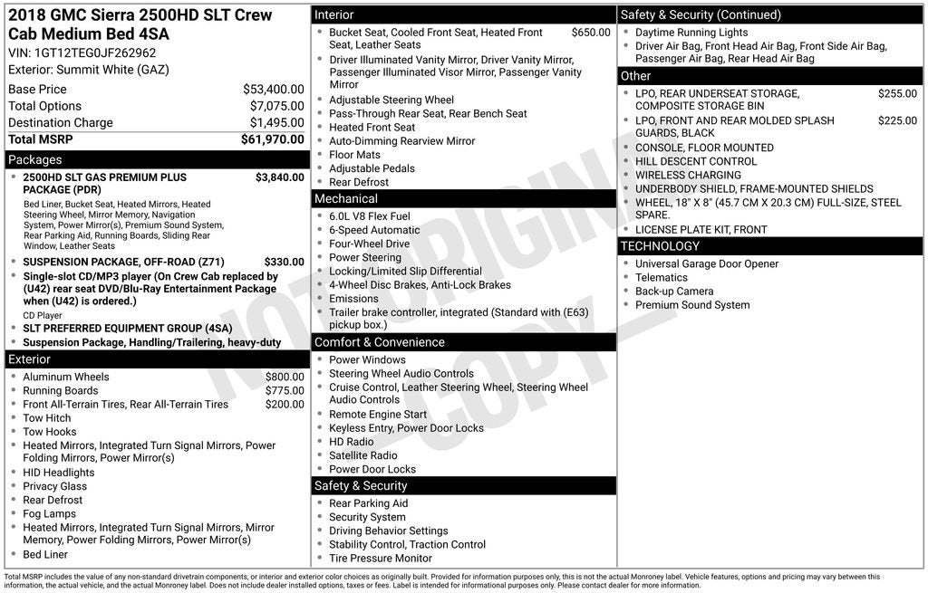 2018 GMC Sierra 2500 HD SLT