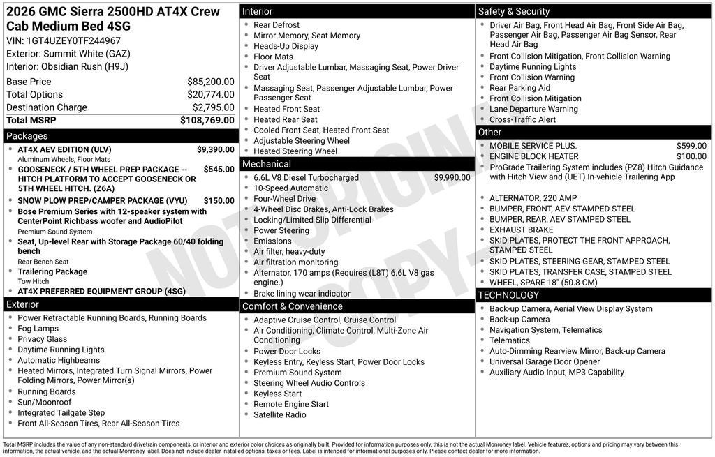 2026 GMC Sierra 2500 HD AT4X