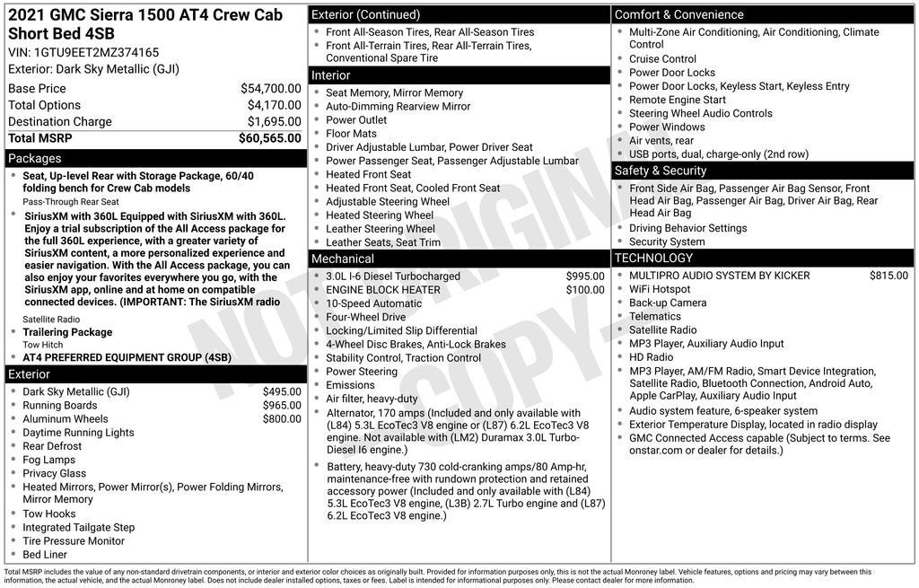 2021 GMC Sierra 1500 AT4