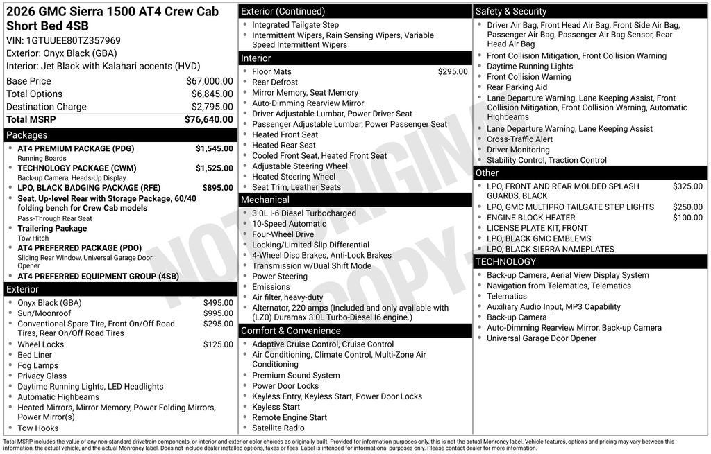 2026 GMC Sierra 1500 AT4
