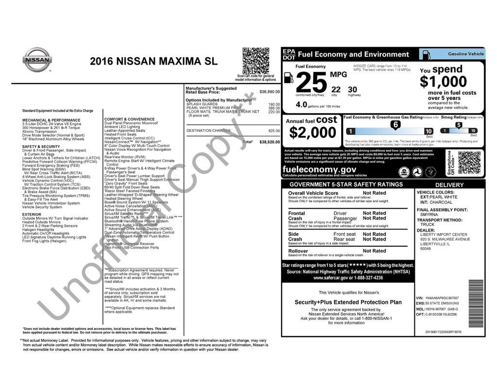 2016 Nissan Maxima 3.5 SL