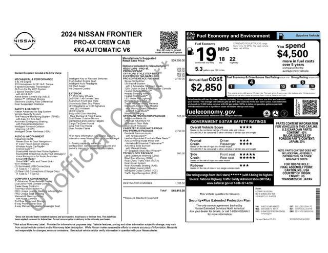 2024 Nissan Frontier Crew Cab PRO-4X 4x4