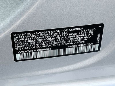 2020 Volkswagen Passat 2.0T SE