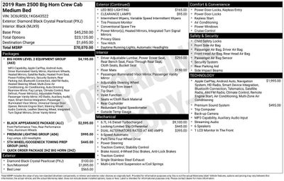 2019 RAM 2500 Big Horn Crew Cab 4x4 6'4" Box