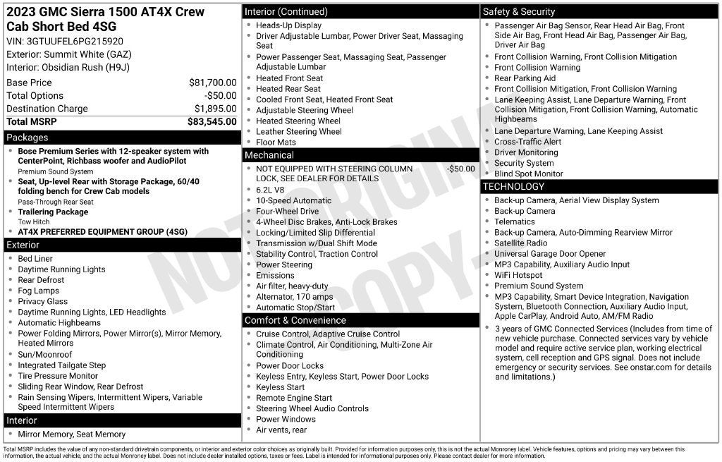 2023 GMC Sierra 1500 AT4X