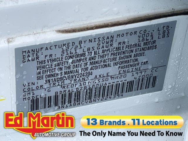 2022 Nissan Sentra SV Xtronic CVT