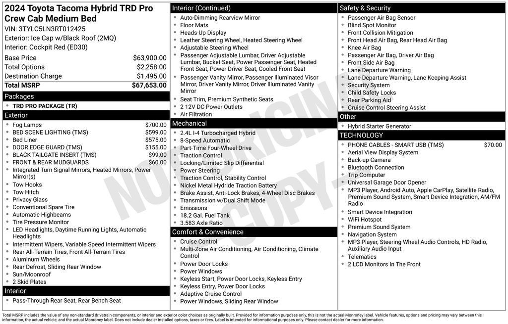 2024 Toyota Tacoma Hybrid TRD Pro 4WD