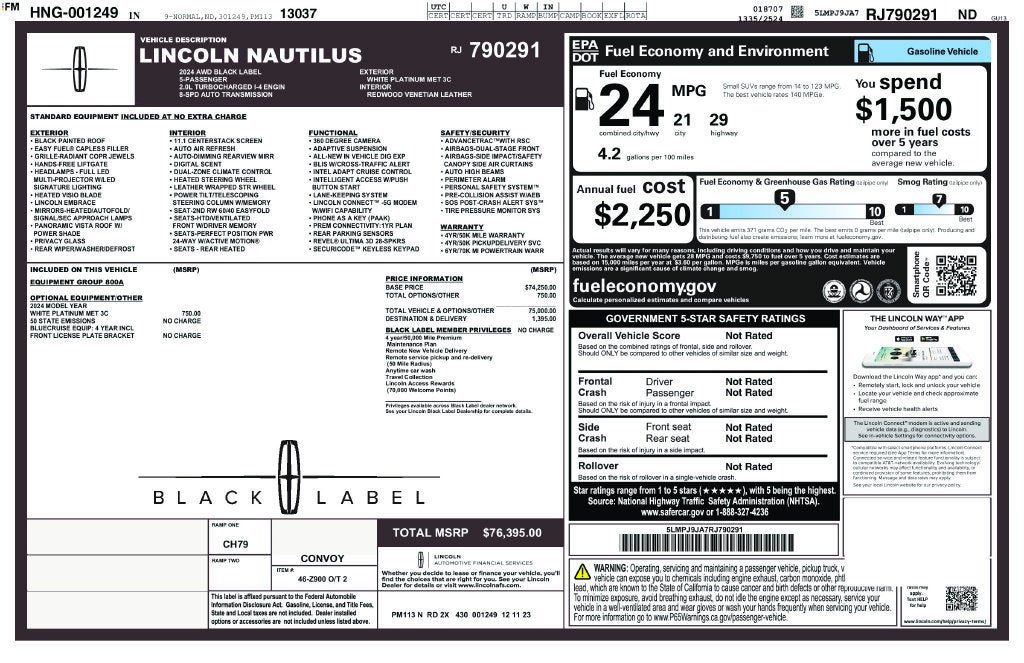 2024 Lincoln Nautilus Black Label