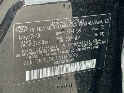 2020 Hyundai Elantra SE