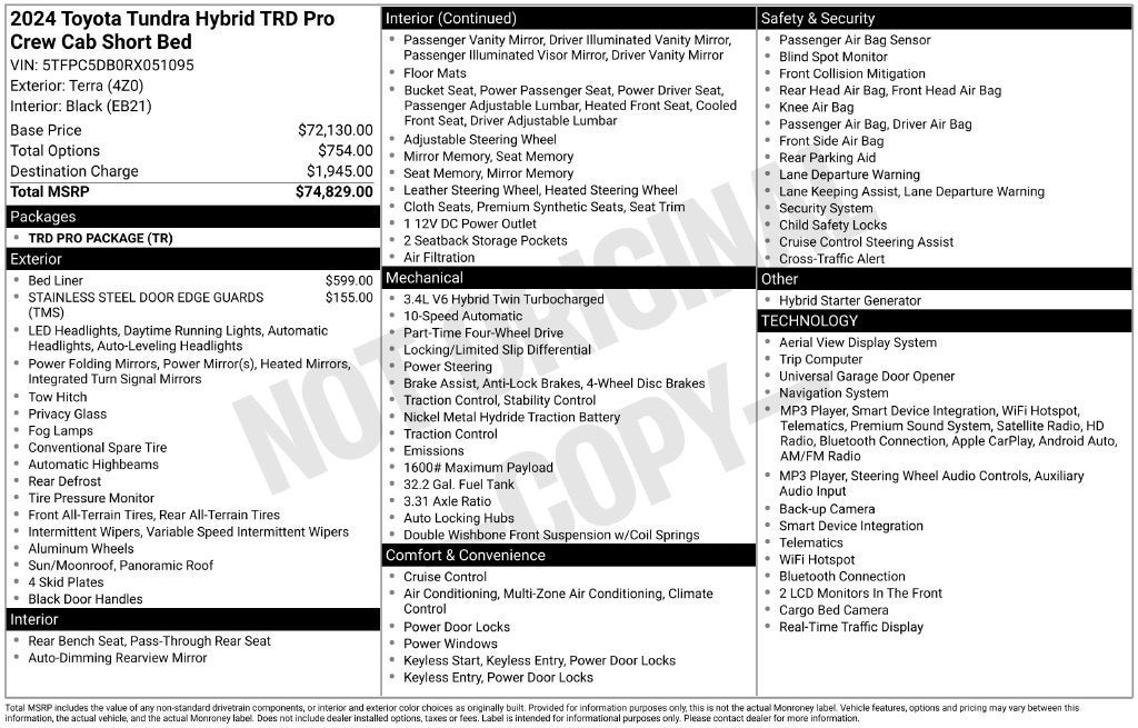 2024 Toyota Tundra Hybrid TRD Pro 4WD