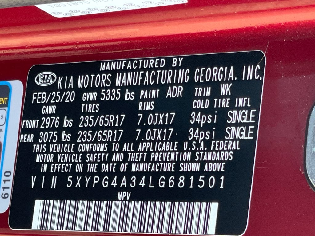 2020 Kia Sorento 2.4L LX