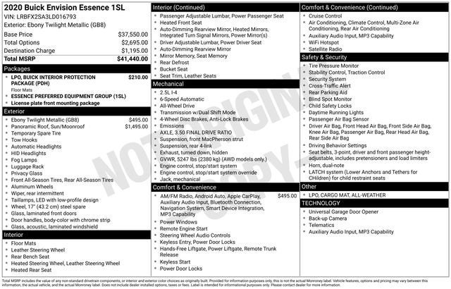 2020 Buick Envision Essence Group